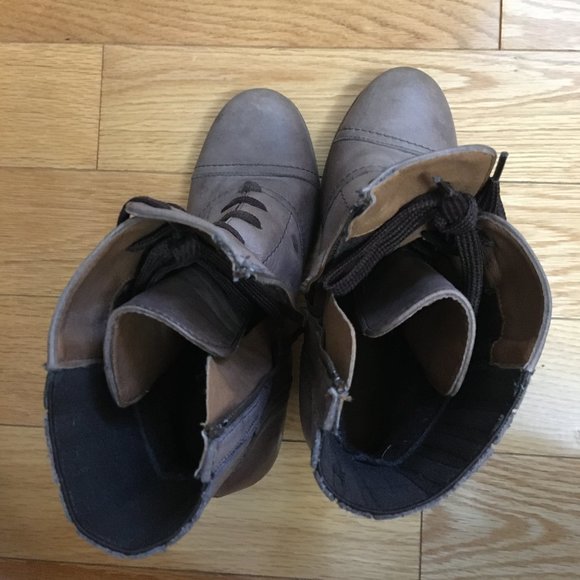 Townshoes Leather Lace Up Heeled Boots - Picture 6 of 6